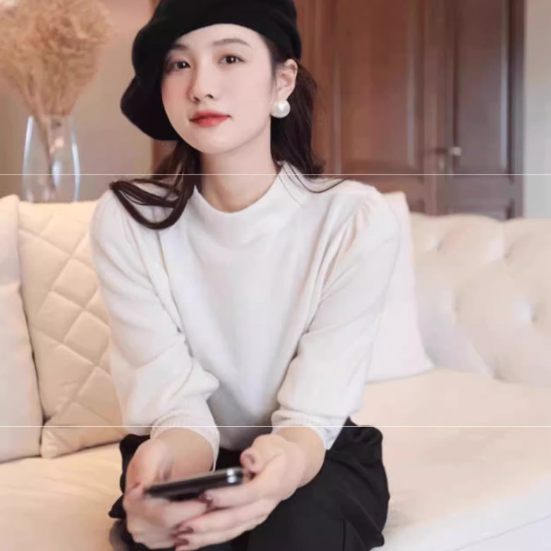 トップス ニット セーター プルオーバー レディース ショート 長袖 パフスリーブ ハイネック もこもこ ふわふわ ふっくら 伸縮性 かわいい 大人可愛い きれいめ シンプル カジュアル 上品 おしゃれ かっこいい レトロ アジアン こなれ感 ラフ ルーズ 個性的 クール