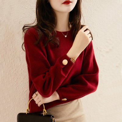 トップス セーター プルオーバー ミディアム丈 長袖 ラウンドネック かわいい 大人可愛い きれいめ シンプル 上品 おしゃれ かっこいい レトロ こなれ感 個性的 主役級 存在感 抜け感 秋 冬 清楚 エレガント キュート ナチュラル ベーシック クール 無地 レディース 女性用