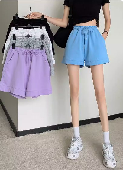 Nylon, Rayon, Polyester - ボトムス レディース ショートパンツ ワイド ポケット ウエストゴム かわいい 大人可愛い シンプル カジュアル おしゃれ こなれ感 ラフ ルーズ 個性的 クール 主役級 存在感 ラブリー キュート 都会的 ベーシック ナチュラル 無地 春 夏 デート お出かけ お泊まり 休日