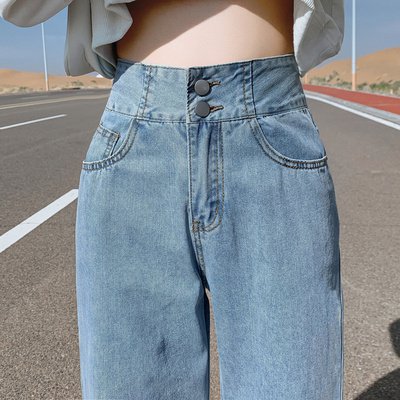 ボトムス パンツ デニムパンツ ジーンズ ポケット ロング丈 ハイウエスト バックシャン かわいい 大人可愛い きれいめ シンプル カジュアル 上品 おしゃれ かっこいい 大人女子 こなれ感 個性的 ラフ ルーズ 主役級 存在感 ベーシック メンズライク ボーイッシュ クール 無地