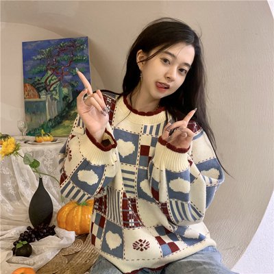 Rakuten - トップス セーター プルオーバー ミディアム丈 長袖 ボリューム袖 ラウンドネック かわいい 大人可愛い きれいめ シンプル 上品 おしゃれ かっこいい ラフ こなれ感 個性的 主役級 存在感 抜け感 秋 冬 クール メンズライク キュート ナチュラル ベーシック 無地 レディース