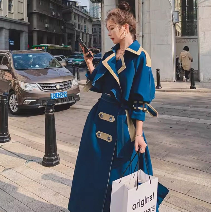 コート アウター レディース トレンチ ロング フェミニン ベルト ウエストリボン バイカラー 配色 かわいい 大人可愛い きれいめ おしゃれ かっこいい こなれ感 ガーリー 個性的 クール モード系 エレガント モダン 主役級 存在感 都会的 ラグジュアリー アクティブ 無地 春
