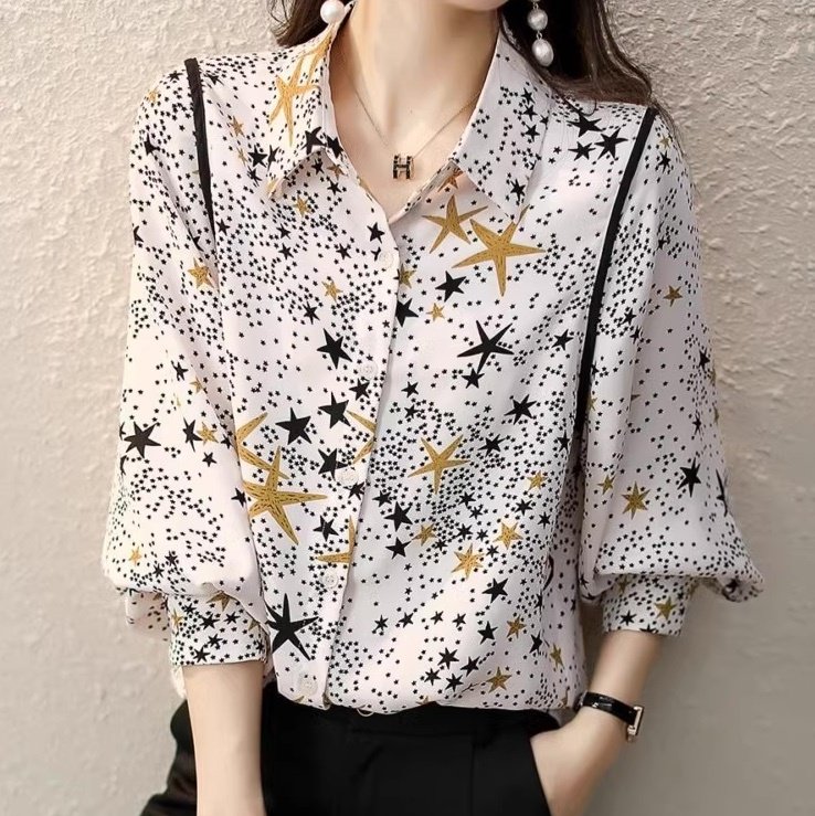 トップス シャツ ブラウス レディース 長袖 ボリューム袖 Vネック 襟付き フェミニン シフォン 前開き かわいい 大人可愛い きれいめ シンプル カジュアル おしゃれ かっこいい レトロ こなれ感 ガーリー エレガント モダン 抜け感 ラブリー キュート アクティブ