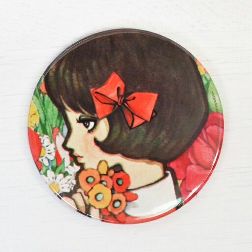 中原淳一 缶ミラー・女の子とお花 中原淳一 缶ミラー・女の子とお花