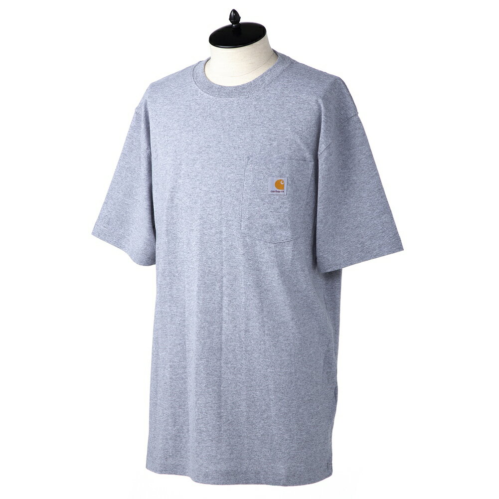 カーハート Tシャツ メンズ カーハート Tシャツ ブランド K87 HEATHER GREY クルーネック 半袖 メンズ ヘザーグレー Carhartt