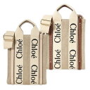 クロエ chloe woody トートバッグ ショルダーバッグ ノース サウス ミニ トート CHC24AP243 I26 ウッディ バッグ リネン キャンバス レディース 春夏 ミニバッグ