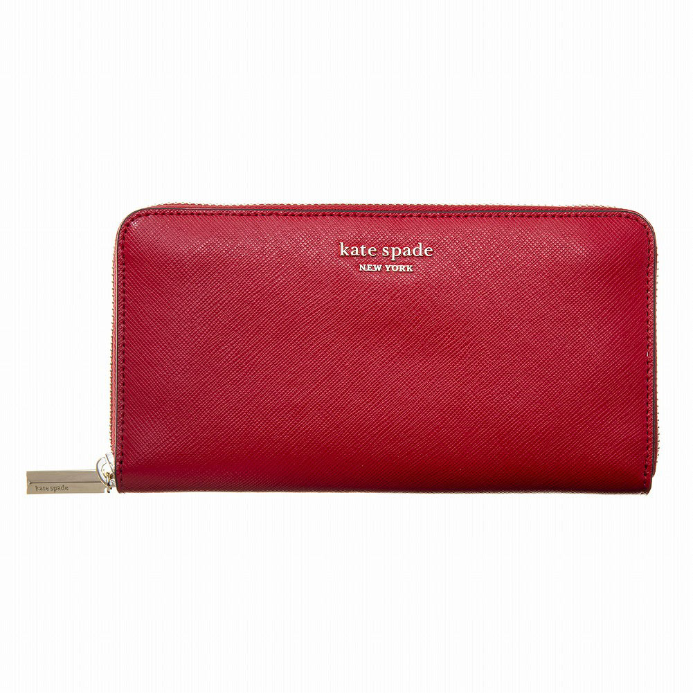 ケイトスペード 長財布 ラウンドファスナー SPENCER ZIP AROUND CONTINENTAL WALLET スペンサー PWRU7848 611 レディース HOTCHILI レッド kate spade new york 恋人 ご褒美