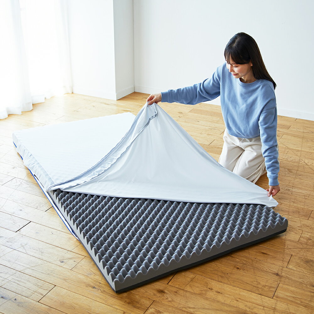 【P10倍 ※3/26 1:59迄】ムアツ替側 MU0024 セミダブル 厚さ8cm用 8×120×195cm のべタイプ グレー 昭和西川