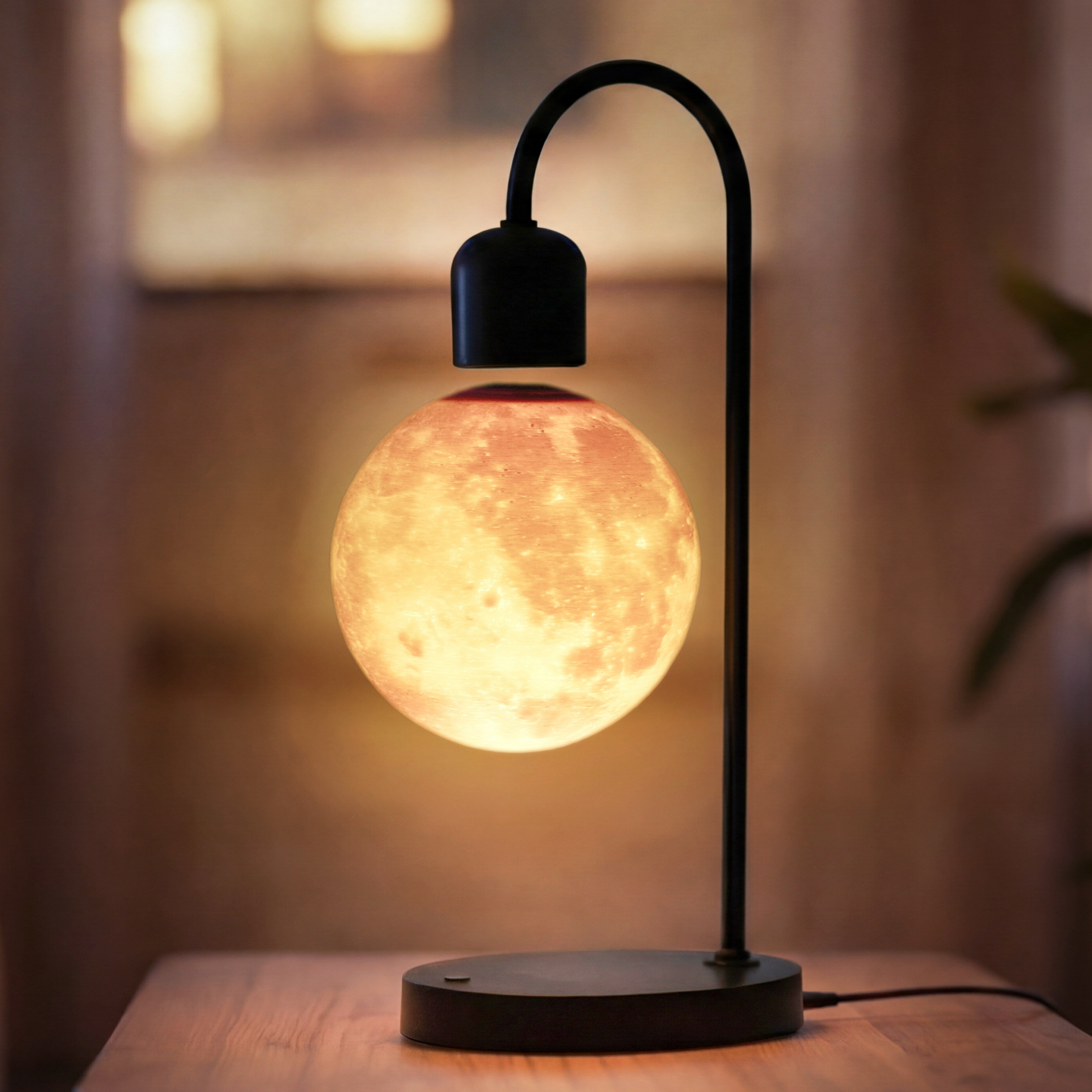 磁気浮上 月ライト 3色切替 ライト ランプ 照明 間接照明 テーブルランプ ベッドサイド ナイトライト ..