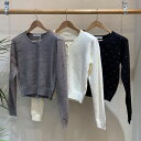 【SELECT】DOT STONE CARDIGAN レディース トップス カーディガン ラインストーン トップス アウター 高見え レディーストップス 韓国 韓国ブランド 韓国ファッション 綺麗め 大人 大人可愛い 上品 可愛い オフィスカジュアル Y2K キラキラ ドット