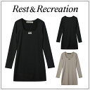 【Rest Recreation】RR SQUARE NECK MINI DRESS レスト アンド レクリエーション スクエアネック レディースワンピース レディースドレス ワンピース インナー ワンポイント ストリート 韓国ファッション ブラック 黒 ベージュ 長袖 スカート タイトワンピース