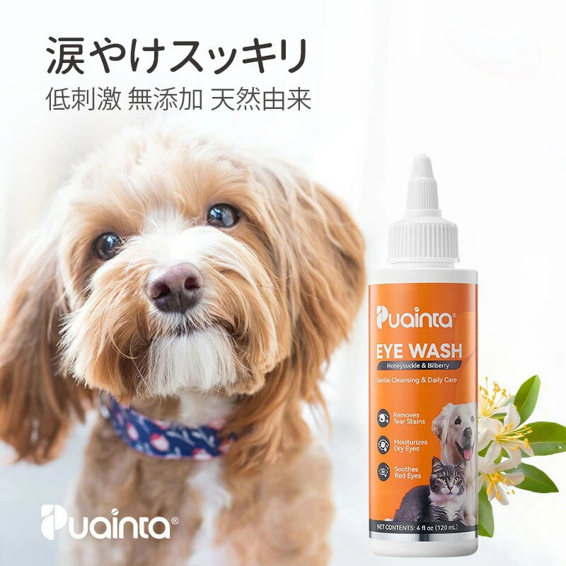 プアインタ（Puainta）犬 猫 涙やけ クリーナー 涙やけスプレー 目ケア 犬用 無添加 涙焼け よだれやけ かゆみ におい ニオイ 保湿 スキンケア 涙やけ アイケア 保湿 拭き取り 汚れ 潤い 目に沁みづらい 洗浄 フムスエキス 菌 アイローション 60ml
