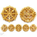 【送料無料】希少新品!輪宝&輪羯台 5点セット 真鍮製4寸130mm 密教法具