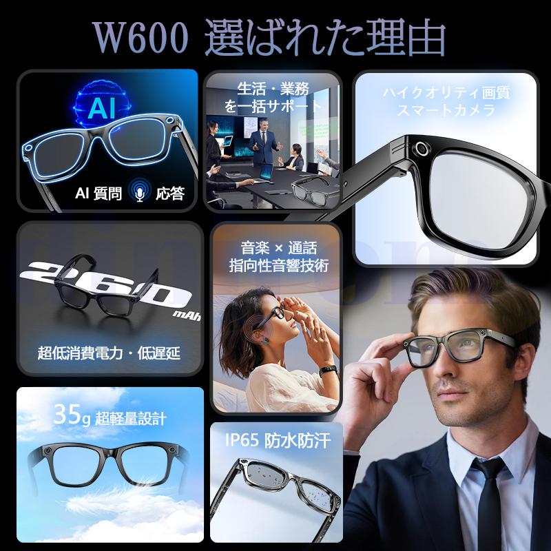 Solmont楽天市場店の【先着半額クーポン配布中】★充電アダプタや収納ケースを10名様にプレゼント★新世代1080P！スマートグラス 調光 カメラ付き 動画 録画 録音 iPhone対応 サングラス 800W解像度 音楽再生 通話 日本語アプリ&説明書 AIワイヤレスメガネ スマートメガネ Bluetooth5.4 近視用｜アングル2