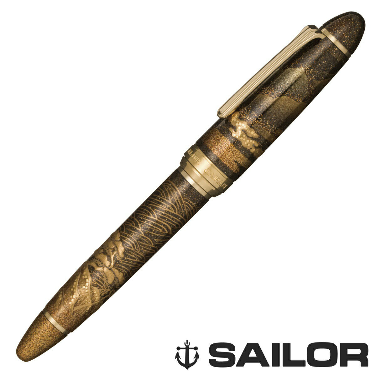 SAILOR セーラー万年筆 木軸黒檀加賀高蒔絵 遠山山水 万年筆 10-7451-420