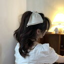 \2点10%OFF、3点20%OFF COUPON/蝶々リボン バレッタ 全2色 サテン パール付き リボン オフィス ヘアアクセサリー 大きい 大きめ 黒 結...