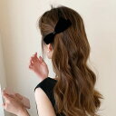 ヘアピン ヘアクリップ リボン ベロア 無地 ヘアアクセサリー デイリー オフィス 黒 結婚式 成人式 謝恩会 髪留め 髪飾り 母の日 プレゼント ギフト フォ...
