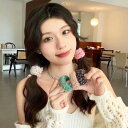 \2点10%OFF、3点20%OFF COUPON/ヘアゴム 5個セット ドーナツ形 モヘア カラフル 普段使い 黒 白 小さめ ヘアアクセサリー 髪留め パー...
