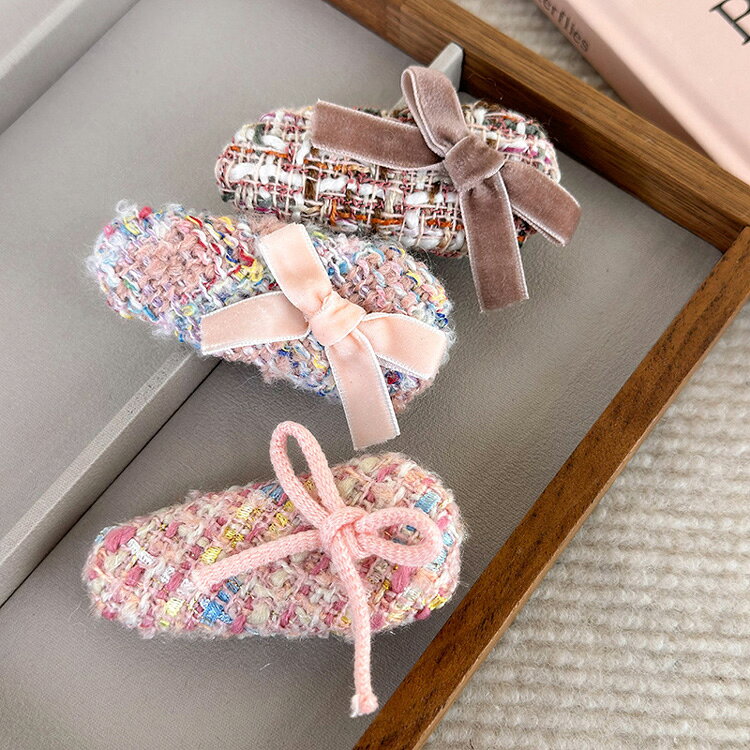 【在庫処分300円】ヘアピン 全6種 ツイード風 リボン ベロア カラフル ヘアアクセ...