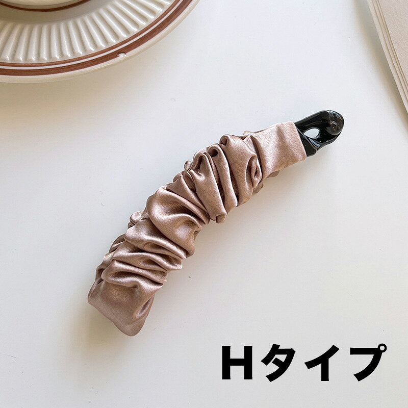 バナナクリップ 大きめ レディース ヘアクリップ シフォン ヘアアクセサリー ポニ...