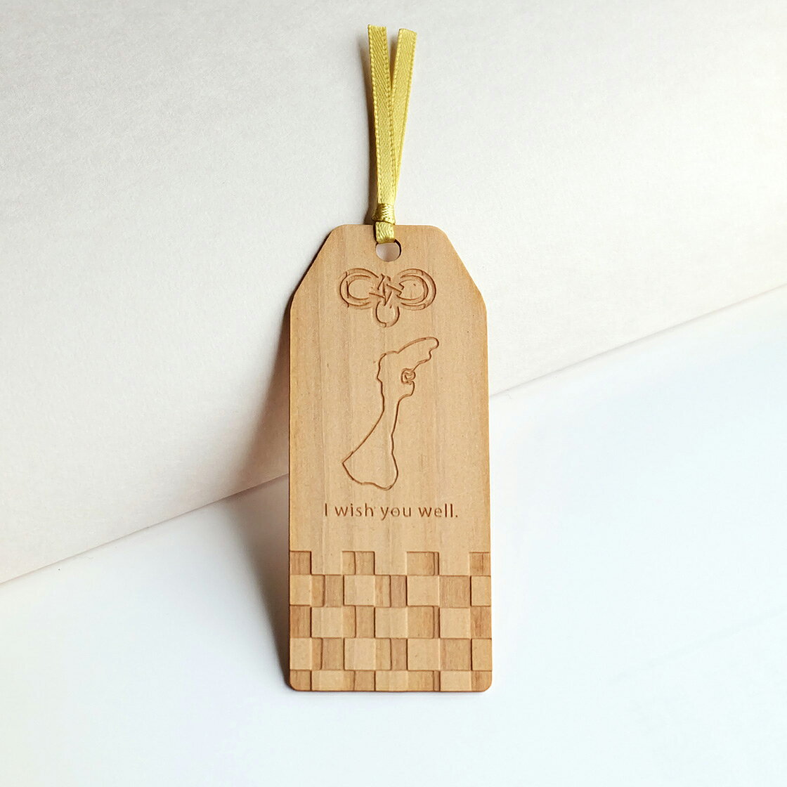 石川県×市松 木製おまもりブックマーク 能登ヒバ