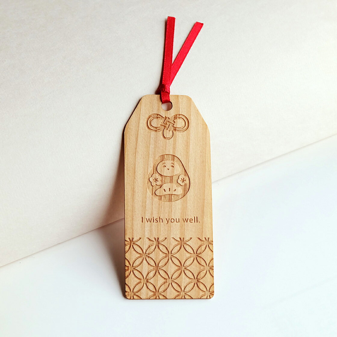 はちまんさん×七宝つなぎ 木製おまもりブックマーク 能登ヒバ