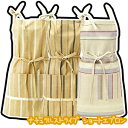 【シンプルでナチュラルなカフェ風エプロン】ナチュラルストライプ ショートエプロン