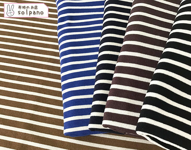 16/2天竺ボーダー（カラー×キナリ） 布 生地 手作り カット50cm単位(商品番号:15631-4)