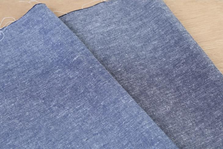 Stripe - 先染綿/麻ダンガリー(無地) 布 麻 生地 手作り カット50cm単位(商品番号:14167a)