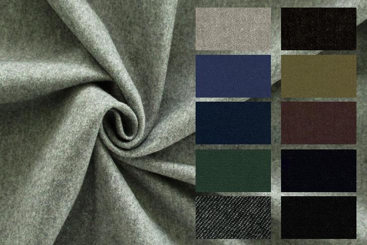 ウール/ナイロンフラノ(クールカラー) 無地 布 生地 手作り カット50cm単位(商品番号:76079-2)