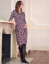 Seraphine PEACHEY (ピーチー)3/4<授乳対応> エンパイアマタニティワンピース -マルチプリント