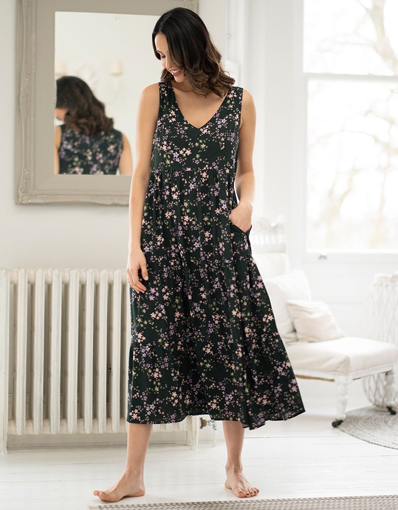 Seraphine MILLY ＜授乳対応＞マタニティミディワンピース -カーキフラワー