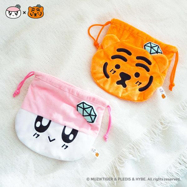 Rakuten - 【BONGBONGEE x MUZIK TIGER フェイスポーチ】FACE POUCH キャラクター ボンボンイ ムジークタイガー コスメポーチ 収納ポーチ もこもこポーチ 小物入れ キャラクター ソロモン商事