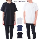 TOMMY HILFIGER トミーヒルフィガー Tシャツ 半袖 トップス クルーネック 黒 ブラック ホワイト 白 ネイビー 紺 ワンポイント シンプル TEE メンズ 男性 S M L XL LL 2Lサイズ USモデル TOMMYHILFIGER