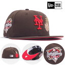 海外限定モデル NEWERA CAP ニューエラ キャップ カスタム ウォールナット 茶色 59FIFTY New York Mets WS2000 ニューヨーク メッツ SIDEPATCH サイドパッチ ワールドシリーズ メンズ 男性 レディース 女性 帽子 ハット 小物 アクセサリー NEW ERA 5950 クーパーズタウン