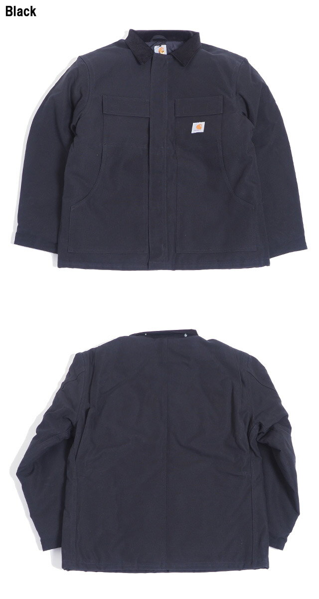カーハート Carhartt C003 ダック トラディショナルコート ワークジャケット｜メンズ 定番 防寒 アウター 12オンス 内側は保温性の高いキルティングライナー 襟コーデュロイ USAモデル　ブラック ネイビー 茶 黒 LoosE Fit Firm Duck Insulated Traditional Coat