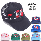 DROP OUT NEW YORK NYC CAP メッシュキャップ トラッカーハット メンズ レディース ブラック 黒 帽子 小物 スナップバック フリーサイズ ドロップアウト ニューヨーク ロサンゼルス ドジャース LA KISS To live and die in LA 2PACK