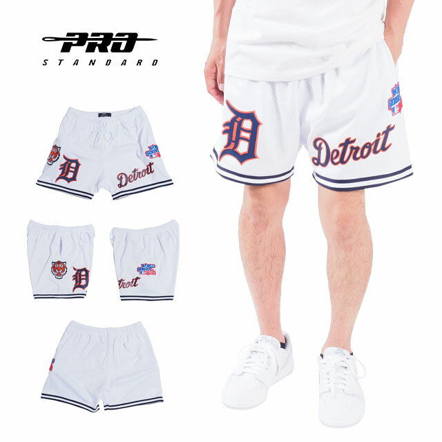 Rakuten - プロスタンダード メッシュショーツ 短パン バスパン メンズ 男性 White ホワイト 白 デトロイト タイガース PRO STANDARD DETROIT TIGERS LOGO MESH SHORT