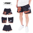 プロスタンダード メッシュショーツ 短パン バスパン メンズ 男性 Black ブラック 黒 サンフランシスコ ジャイアンツ PRO STANDARD SAN FRANCISCO GIANTS LOGO MESH SHORT