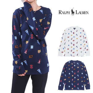 ȥå  ݥ ե åե ޥT Ĺµ T S M L XL LL 2L 礭 ʡ  ѥ 롼 ꡼   ǥ   ۥ磻  ͥӡ  POLO RALPH LAUREN FOLDED WAFFLE L/S CREW AO PRINT