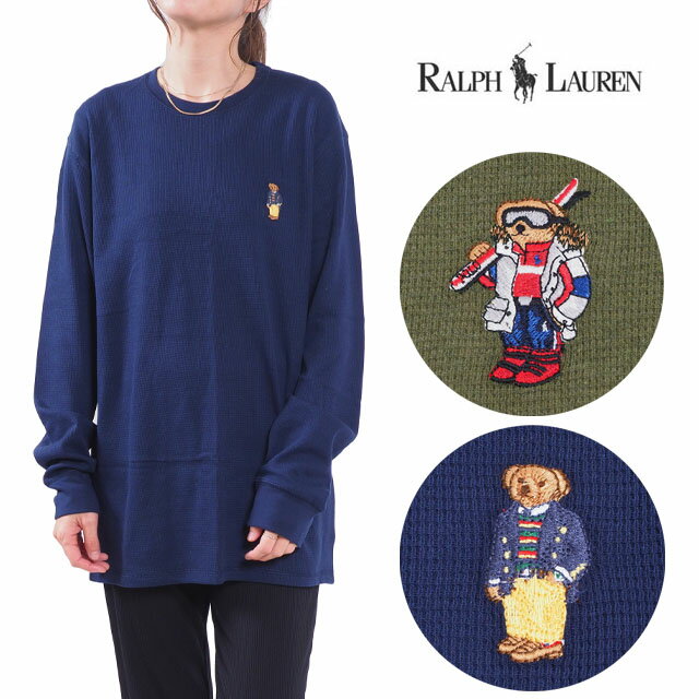 ݥ ե åե ޥT ٥  Ĺµ T S M L XL LL 2L 礭  ʡ  ѥ 롼 ꡼   ǥ   ͥӡ ꡼ POLO RALPH LAUREN WAFFLE L/S CREW W/BEAR EMBROIDERY