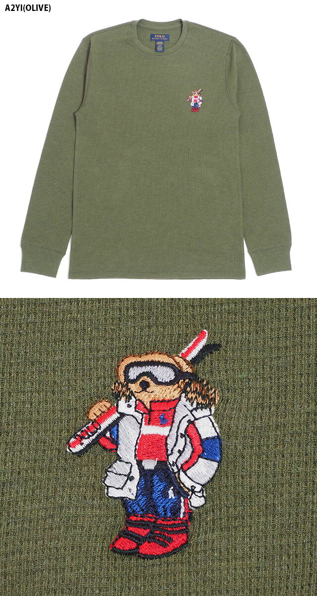 ポロ ラルフローレン ワッフル サーマルTシャツ ベア 熊 長袖 ロンT S M L XL LL 2...