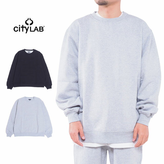 CITY LAB シティーラブ スウェット クルーネック トレーナー 無地 裏起毛 メンズ レディース グレー ブラック M L XL XXL 2L 3L 大きいサイズ ビックサイズ USモデル FLEECE CREW