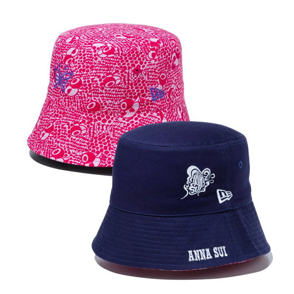 NEWERA ニューエラ バケット01 リバーシブル セーラーブリム Sailor Brim ANNA SUI アナ スイ ネイビー/ピンク　メンズ 男性 レディース 女性 帽子 ハット 送料無料 NEW ERA 国内正規品 正規取扱店 バケットハット