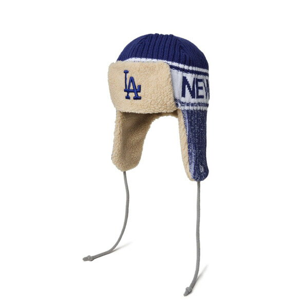 NEWERA ニューエラ ニット トラッパー MLB Knit Trapper ロサンゼルス・ドジャース ダークロイヤル ボンバーキャップ フライトキャップ 耳あてつき帽子 防寒 アウトドア 帽子 キャップ MENS メンズ　男性 NEW ERA パイロットキャップ　耳あてつき