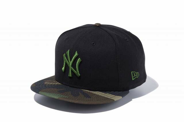 NEWERA ニューエラ 9FIFTY ニューヨーク・ヤンキース ブラック × ホリーリーフ ウッドランドカモバイザー キャップ 帽子 スナップバック サイズ調節可能 小物 送料無料 国内正規品 正規取扱店 14524953