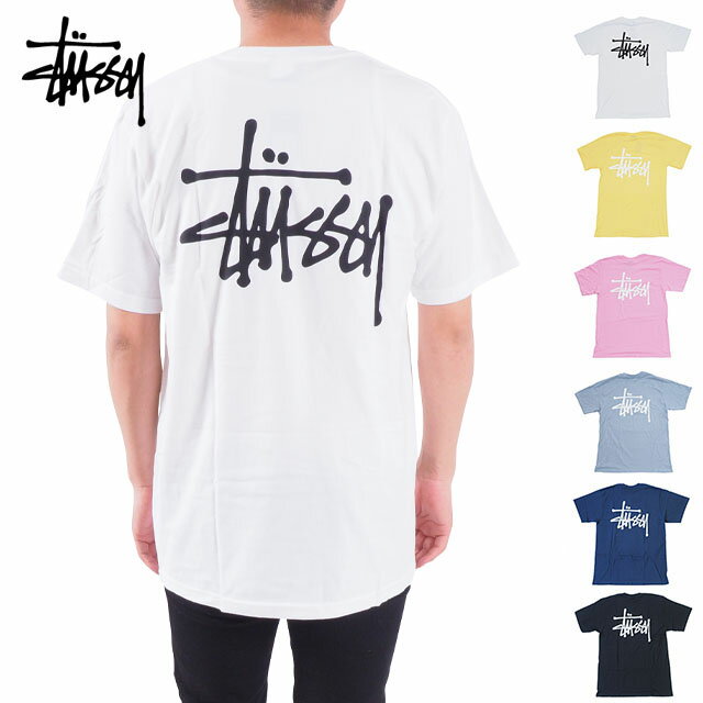 Stussy ステューシー Basic Stussy Tee Tシャツ カットソー 半袖 S M L Ll Xlサイズ 男性 メンズ 女性 レディース トップス ホワイト ブラック ピンク ブルー ネイビー イエロー 紺 黄 白 黒 青 大きいサイズ Usaモデルのおすすめ