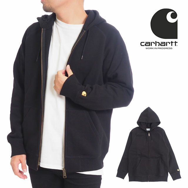 カーハート WIP ジップアップパーカー ジップパーカー パーカー 裏起毛 ブラック 黒 シンプル Carhartt HOODED CHASE JACKET メンズ レディース S M L XL XXLサイズ EUモデル ZIP UP　ワークインプログレス