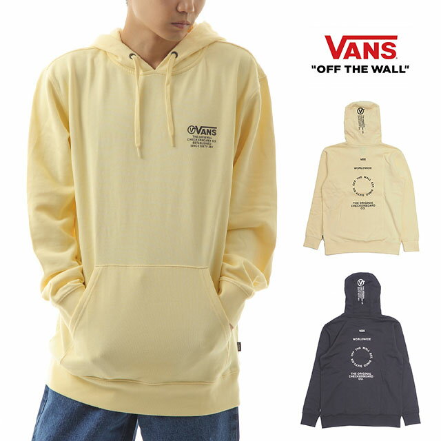 ヴァンズ パーカー メンズ VANS DISTORT TYPE PO バンズ プルオーバー パーカー フーディ メンズ M L XL XXL LL 2L 3Lサイズ　長袖 トップス スウェット トレーナー 裏起毛 男性 レディース 女性 ヴァンズ USAモデル イエロー ブラック 黄色 黒　アパレル 洋服 大きいサイズ