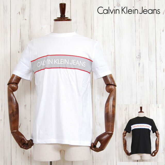 カルバン・クライン Tシャツ メンズ Calvin Klein Jeans カルバン クライン ジーンズ OUTLINE LOGO BOX CREW NECK TEE CK プリント クルーネック 半袖 Tシャツ カットソー ホワイト 白 ブラック 黒 メンズ 男性 レディース 女性 ブランド アメカジ カジュアル